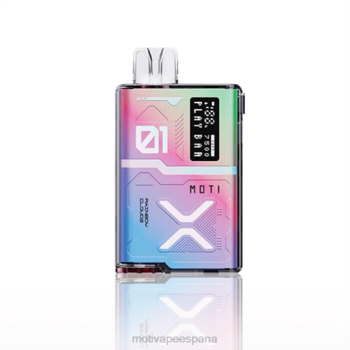 Vaper MOTI Precio - MOTI Play Bar 7500 vaporizadores desechables (5%, 7500 inhalaciones) nube arcoiris FB2F57