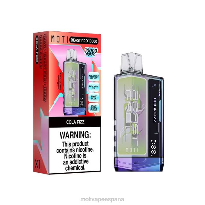 MOTI Vape Madrid - MOTI Beast Pro vaporizador desechable (5%, 10000 inhalaciones) gaseosa de cola FB2F42