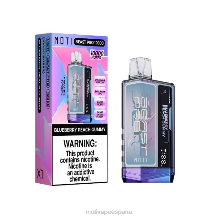 MOTI Vape Near Me - MOTI Beast Pro vaporizador desechable (5%, 10000 inhalaciones) Gomitas de durazno y arándanos FB2F39
