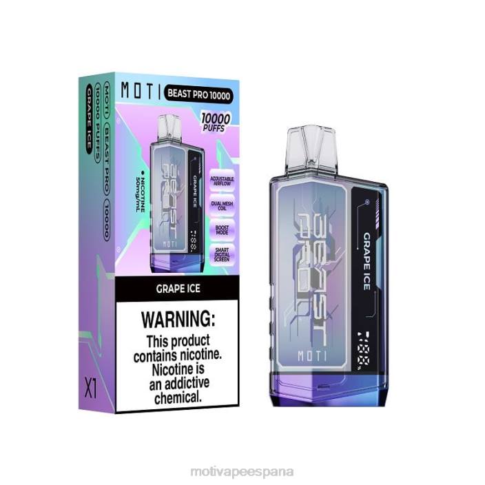 MOTI Vape Recargable España - MOTI Beast Pro vaporizador desechable (5%, 10000 inhalaciones) hielo de uva FB2F45