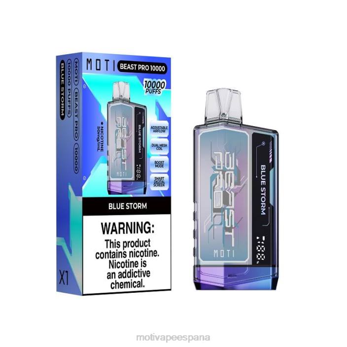 MOTI Vape Review - MOTI Beast Pro vaporizador desechable (5%, 10000 inhalaciones) tormenta azul FB2F38