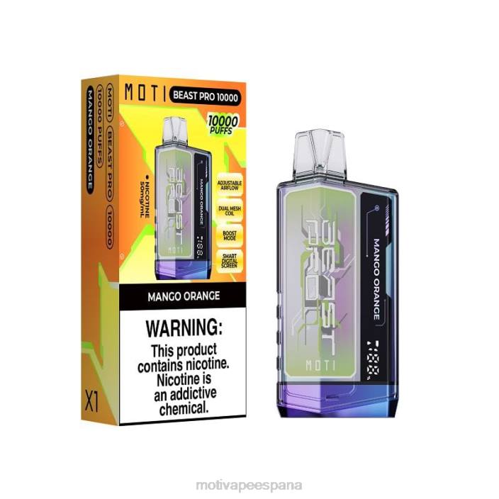 Vaper MOTI Precio - MOTI Beast Pro vaporizador desechable (5%, 10000 inhalaciones) mango naranja FB2F47