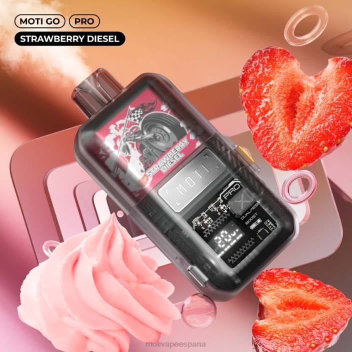 MOTI Vape España - MOTI Go Pro vaporizador desechable (5%, 12000 inhalaciones) diésel de fresa FB2F21
