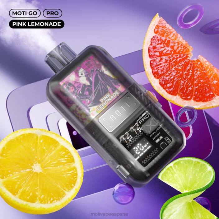 MOTI Vape Review - MOTI Go Pro vaporizador desechable (5%, 12000 inhalaciones) limonada rosa FB2F18