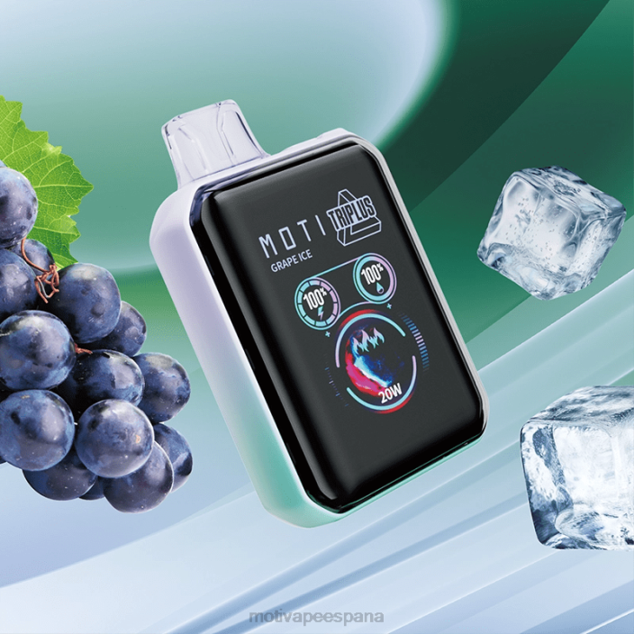 MOTI Vape Precio - MOTI Triplus Vape desechable de 20k (5%, 20000 inhalaciones) hielo de uva FB2F4