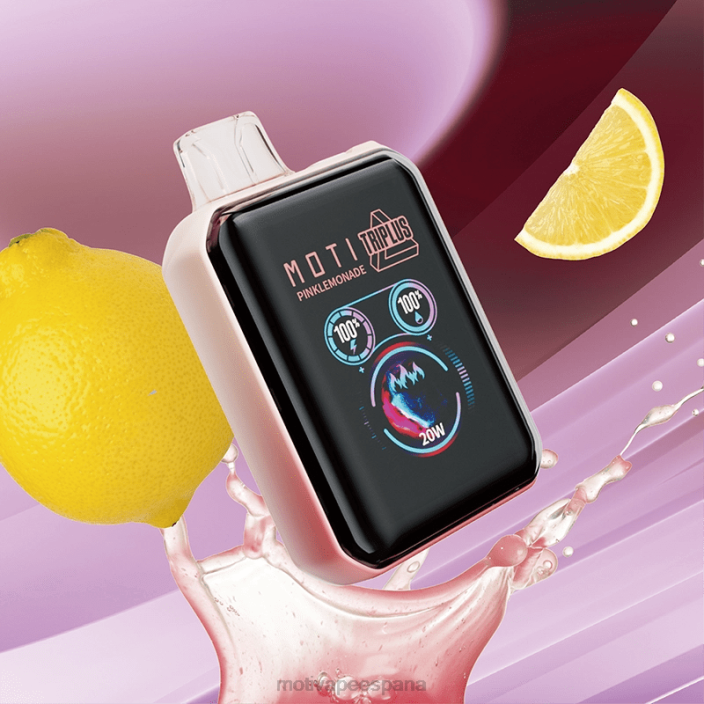 MOTI Vape Review - MOTI Triplus Vape desechable de 20k (5%, 20000 inhalaciones) limonada rosa FB2F8